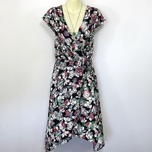 BCBG MAXAZRIA Dress Floral Faux Wrap New With Tags Sz Medium